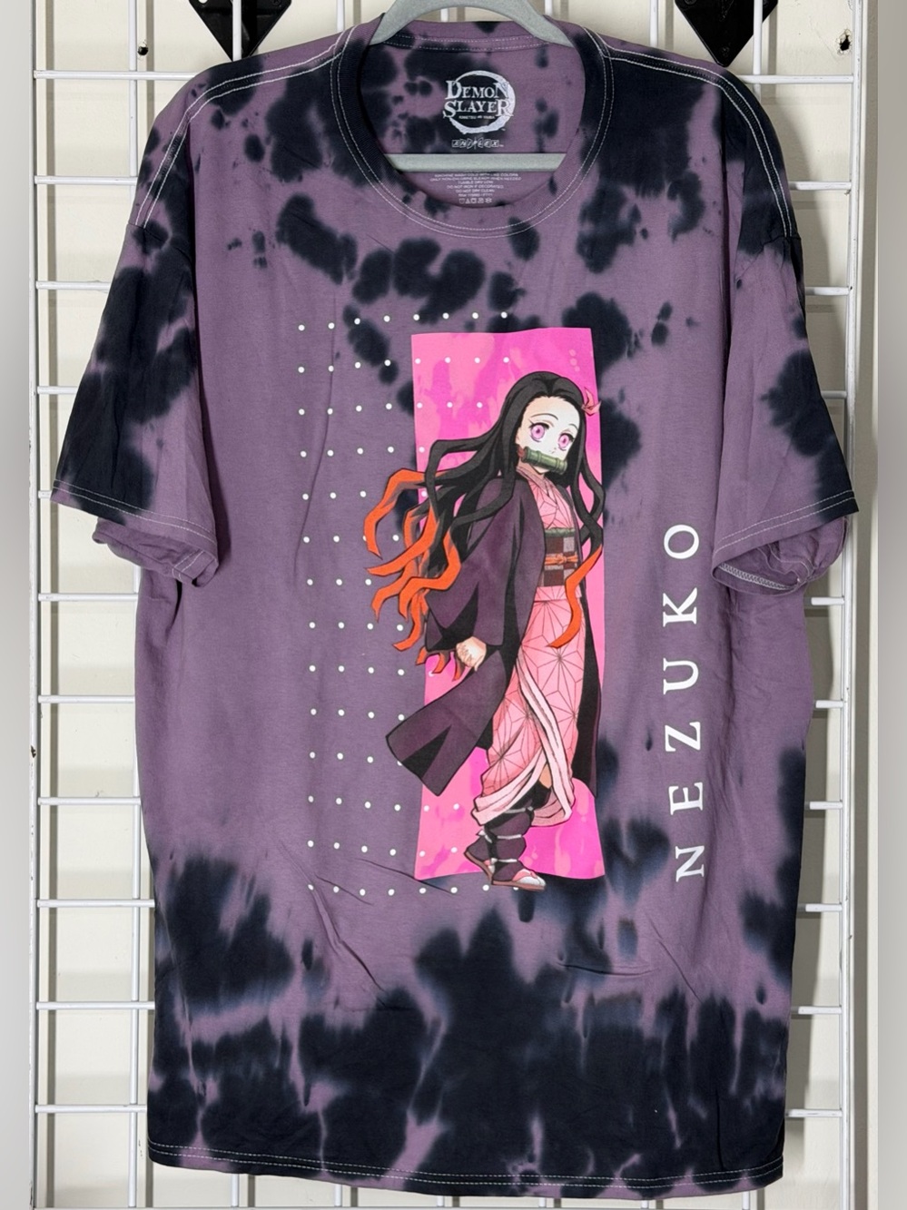 Demon Slayer Nezuko Tie-Dye Graphic Tee - Purple & Black Size XL New Without tag